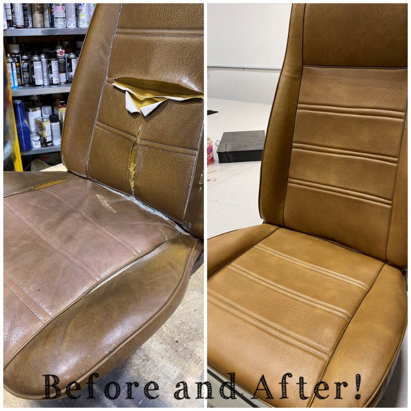 before and after seat repair